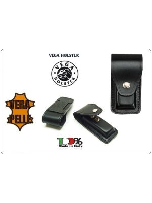Porta Caricatore Vera Pelle Singolo Bifilare cal.45. Nero Vega Holster Italia Art.1P15