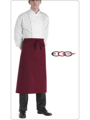 Grembiule Francese Lungo Cuoco Chef Banconiere Barista Ego Chef Italia Bordeaux  Art.6107003C