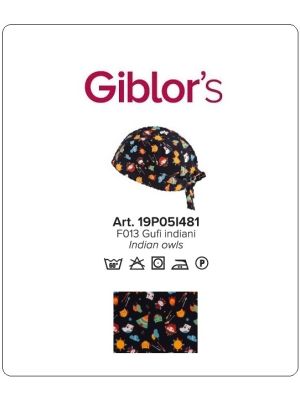 Bandana Sagomata Cuoco Chef Giblor's Italia Gufi Indiani Art.19P05I481-G