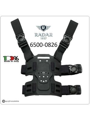 Cosciale con due Lacci alla Cintura e due Lacci alla Coscia Colore Nero Corpi Speciali Polizia Carabinieri G di F Vigilanza Radar1957 Italia Art. 6500-0826