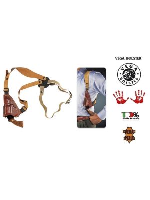 Fondina Ascellare Capovolta Marrone Pelle Vega Holster Italia Polizia Carabinieri GPG IPS Guardie Giurate  Art. DA1