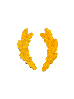 Fronde Ricamate Gialle per Ufficili da Berretto Art.95023-Giallo