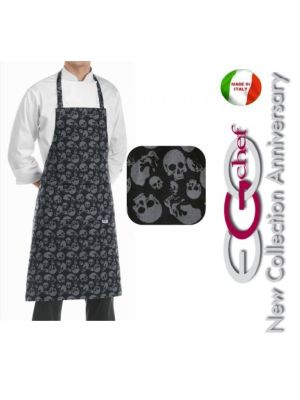 Grembiule Cucina Pettorina con Tascone cm 90x70 Skulls Art. 6103120A