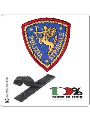 Toppa Ricamo Patch Polizia Stradale Ricamata con Velcro Art. EU1097