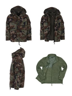 Giacca Giubbino Parka Woodland con Pile Interno U.S. Cappuccio Fisso   Militare Vigilanza Tempo Libero Caccia Pesca Art. 129865 