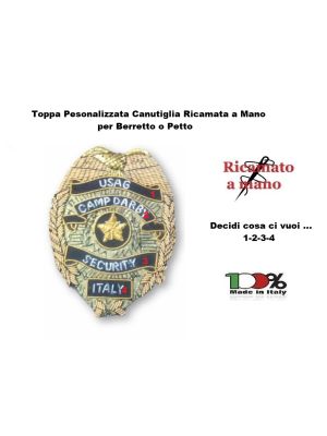 Patch Toppa Ricamo Canutiglia a Mano Personalizzata come la vuoi tu !!!!  da applicare al petto o berretto Art. NSD-CT
