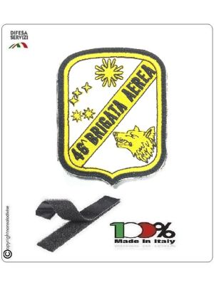 Patch Toppa Ricamata Bianca Con Velcro 46° Brigata Aerea Aeronautica Militare Art.EU351