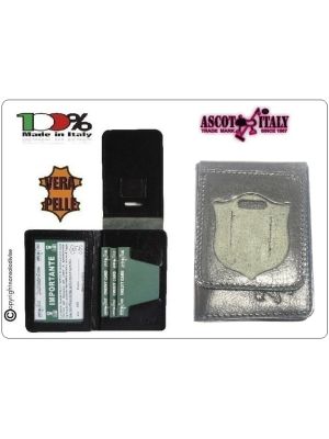 Portafoglio Porta Placca Vera Pelle Portadocumenti Polizia di Stato PS Ascot Italia New LIBERA VENDITA Art. 600VPS