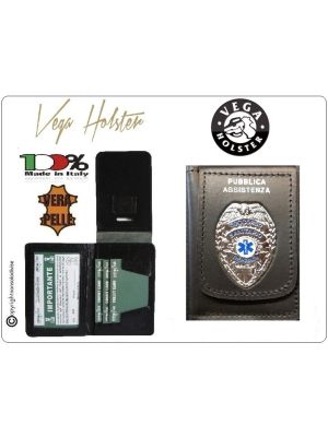 Portafoglio Portadocumenti con Placca Pubblica Assistenza Soccorso Sanitario Vega Holster Italia Art. 1WD38