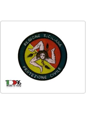 Patch Ricamo Regionale Canottiglia Protezione Civile Sicilia cm 8 Art.NSD