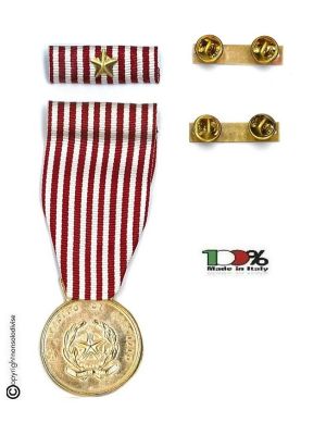 Set Medaglie Al Merito di Servizio Polizia di Stato Oro Medaglia + Nastrino Art. FAV-SET11