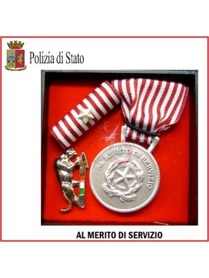 Set Medaglie Al Merito di Servizio Polizia di Stato Argento Art.Fav-Set9