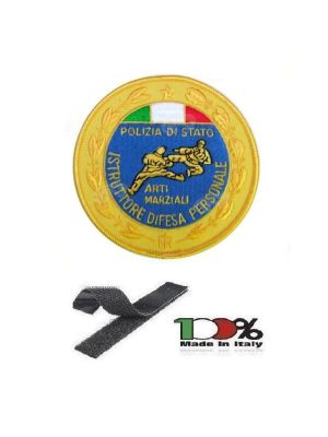 Patch Toppa Ricamata con Velcro Polizia di Stato Istruttore Difesa Personale cm 9.00 Art. EU707