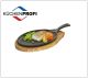 Padella Grill con Supporto in Legno Ovale Kuchenprofi Art.5113722