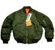 Giubbino Pilota Bomber Aeronautica Militare Mod. MA1 Pilota Verde Interno Arancione Art. 10403001