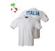 T-shirt Maglietta Manica Corta Collo a V Bianca Italia Con Stampa GIGANTE ITALIA Azzurri Mondiali Europei Calcio Olimpiadi Art.  987445