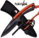 Coltello Sopravvivenza Militare Outdoor Survivor Paracord Arancio + Accarino Art. HK--767OR