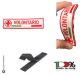 Toppa Patch Lineare Gommata 3D PVC Croce Rossa Italiana VOLONTARIO per Tuta Soccorritore NEW Art. PVC-33