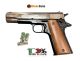 Pistola a Salve Starter Scacciacani Semi Automatica Azione Singola Marca Bruni Italia Calibro 8 Nero + Cromo  1911 B96 Art. BR-1500BN