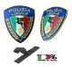 Patch Toppa Scudetto con Velcro PVC 3D  ITALIA + LOGO cm 9x7.50 Grande Polizia Locale Pegaso New Art. PVC-11
