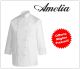 Giacca Professionale Unisex Cuoco Chef Bianca Modello 100% Cotone Gabardine By Amelia Primo Prezzo per Scuola Alberghiera Art.AMELIA-1