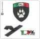 Patch Scudetto Ricamo a Macchina Con Velcro Italia + Zampa Cinofila Cinofili carabinieri Polizia G. di F.  Art.NSD-IT-CIN