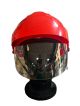 Casco Elmo Rosso Protettivo Completo di Visiera Sicor Professionale Antincendio Boschivo Soccorso Tecnico Protezione Civile Covin19 EDL-01 Art. 05050/010/019