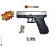 Pistola a Salve Starter per Gare Scacciacani 8mm Bruni Glock G17 Silver Bicolor Cromata Opaca Bruni Art. RP032315