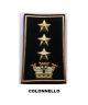 Gradi Tubolari Esercito Italiano Colonnello Fondo Nero o Verde Art. NSD-COL