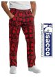 Pantalaccio Pantaloni Coulisse Unisex Cuoco Chef Pasticcere Skulls Teschi Tattoo Nero + Rosso  Isacco Art. 044577