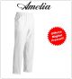 Pantalone Unisex Professionale Coulisse Cuoco Chef Bianco 100% Cotone Tinto in Filo By Amelia Primo Prezzo per Scuola Alberghiera  FINE SERIE Art.AMELIA-4