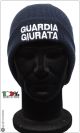 Berretto Zuccotto Papalina Invernale Blu Navy Guardia Giurata Solo Scritta Bianca  Art.T-GG