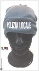 Berretto Zuccotto Papalina Watch Cap Invernale Nero con Ricamo Polizia Locale Art.TUS-43