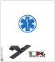 Patch Toppa Con Velcro Croce Esculapio Blu Soccorso Sanitario AMPAS Art.NSD-ES-1