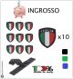 Scudetto Patch Ricamato Italia con Velcro Blu Verde Nero INGROSSO 10 pezzi Art.ING-ITALIA