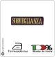 Patch Toppa Ricamata Termoadesiva Sorveglianza scritta gialla Art.EU360