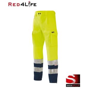 Pantaloni Giallo Blu Protezione Civile Alta visibilità EN471 Classe 2 Modello Red4Life Gruppo Siggi Art. 08PA0743