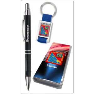 Set Penna + Portachiavi con Astuccio Legato Carabinieri Regione Veneto Prodotto Ufficiale Idea Regalo Congedo Pensione Art.10605