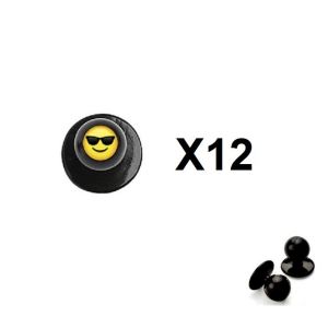 Bottone Bottoni Funghetto per Giacca Cuoco Chef Confezione 12 Pezzi Smile Giallo con Occhiali Ego Chef Art.BOTT-20