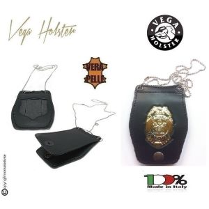 Porta Placca Doppio Uso Collo - Cintura Private Detective Vega Holster Italia Art. 1WB81