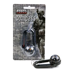 Bussola Moschettone Termometro Militare Tempo Libero Alpinismo Trekking Orienting Art. 259125