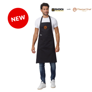Parannanza Grembiule con Pettorina Falda Nera con Ricamo  Master Chef Originali MasterChef Personalizzata Siggi Nuovo Modello Art. 26PZ0492/00