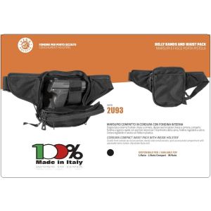 Marsupio Porta Pistola Vega Holster Italia Cordura Nera Polizia Vigilanza Carabinieri G.di F. Art. 2U93 