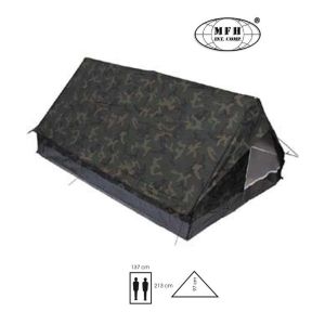 Tenda Canadese Woodland 2 Posti Campeggio Militare Pesca Caccia mis. 213x137x97cm Con Zanzariera Max Fuches Art. 32123T