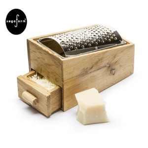 Grattugia Formaggio o Noci Moscate in Legno di Rovere e Acciaio Inox Idea Regalo Sagaform Art.5010138