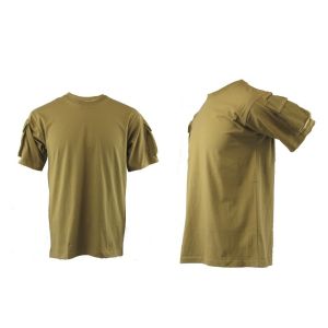 T-shirt Maglietta US  Manica Corta Coyote Tan  con Tasche Manica MFH Art. 00121R