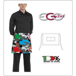 Grembiule Falda Banconiere Con Tascone Camouflage cm 40x70 Ego Chef Italia New  Art. 6100149A