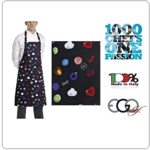Grembiule Cucina Pettorina con Tascone cm 90x70 BON BON  Ego Chef Italia Art. 6103145A