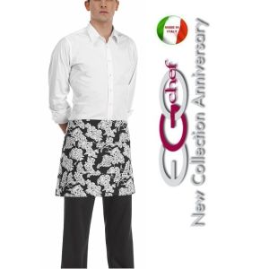 Grembiule Falda Banconiere Con Tascone Grape Grappa Uva Grappolo  cm 40x70 Ego Chef Art. 700112