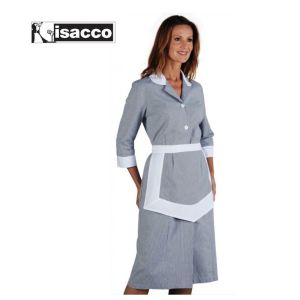 Camice Lipari Professionale Manica 3/4 Isacco Con Grembiulino Rigatino Nero Art. 007361